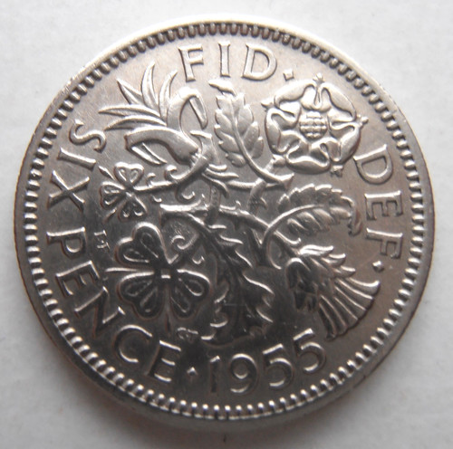 1955 sixpence - 1955,
