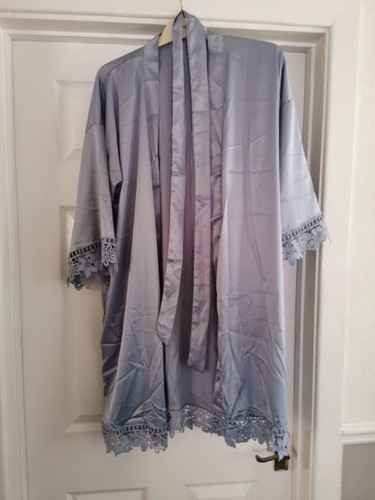 Grey bridal silk dressing gown - bridal,