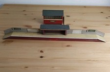 Vintage hand made OO Gauge wooden Model Railway Station buildings x2 