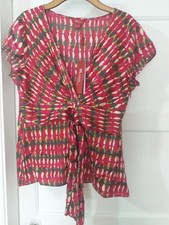 MONSOON silk/cotton tunic top size 14 summer holidays/cruise/party NEW with tags