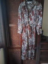 Zara Brown Mix Size EUR L Wrap Round Dress,Long Sleeved Maxi Length