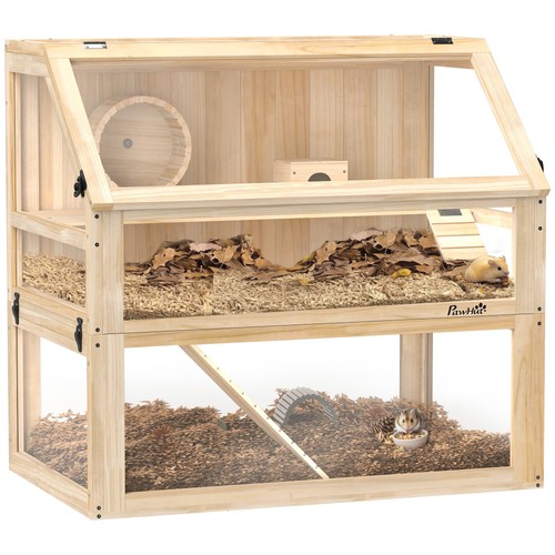 Pawhut wooden hamster cage - pawhut,