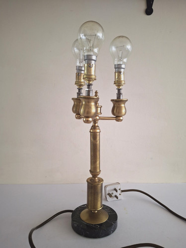 Brass black marble base - brass,