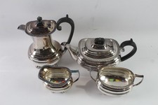 Walker and Hall Tea Service Four Piece Cross Arrows Vintage Silver Plate 2053g