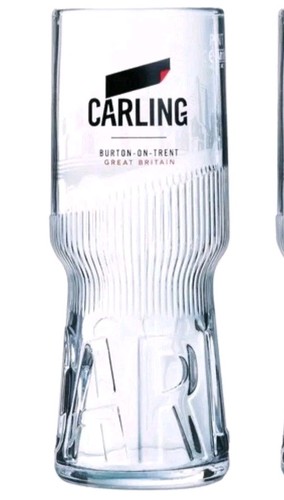 Carling pint glass ribbed - pint,