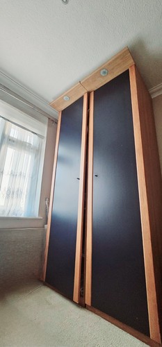 Wardrobe chic beech blue - beech, tall