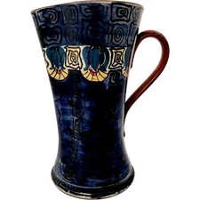 Bough Studio Jug Hand Painted by E Armour 26cm Tall Ceramic Art