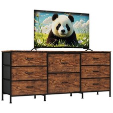 8 Drawer Fabric Dresser TV