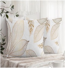 2x Golden Leaves Cushion