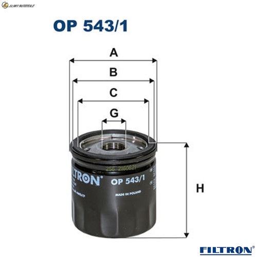 Oil filter 543 for ford - 543/1,
