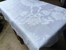 Silky linen damask tablecloth