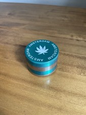 4 Piece Amsterdam Tobacco Herb Grinder Portable Metal Travel Size