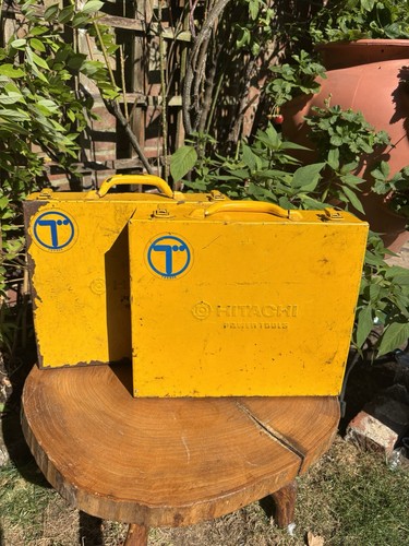 Vintage hitachi metal tool box - vintage,