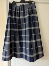 Toast Check Cotton Skirt In Ink Blue Size 14 (the Lam skirt)