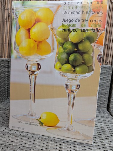 Glass stemmed hurricane vases - stemmed,