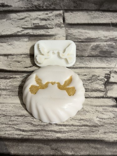 Doves with hearts soap stamp - with,