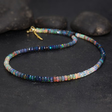 Fire Black Opal Faceted Beads
