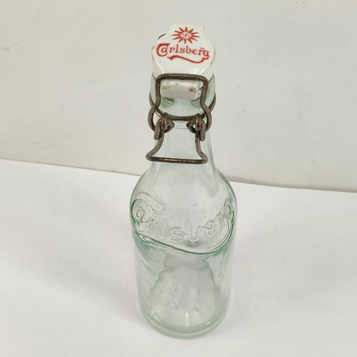 Antique carlsberg glass bottle - antique,