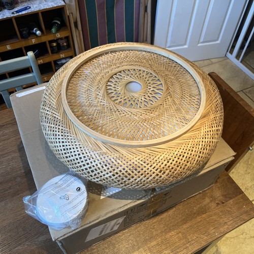 50cm asian rustic bamboo flush - rustic,