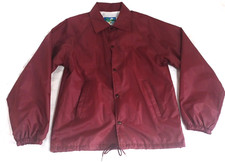 Ozark Trail Mens Rain Wind Snap Jacket Coat Sz M Burgundy Lined USA