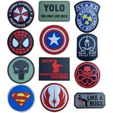 Morale Patch PVC Rubber Hook and Loop Airsoft Marvel Gaming Jedi Backpacks Caps
