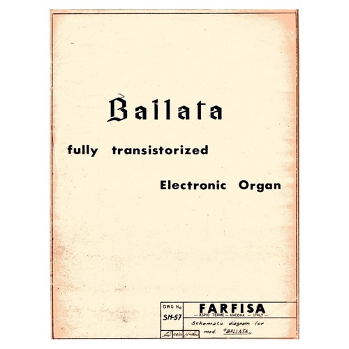 Farfisa ballata service manual - service,