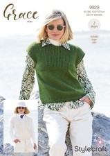 Stylecraft Grace Aran Knitting Pattern 9929 - Tank Tops