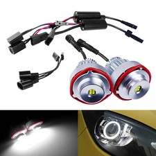 BMW E60 E61 LCI Angel Eyes 40W LED Headlight White Halo Ring Marker Lights Lamp
