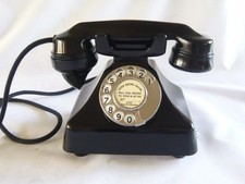 Vintage Art Deco Bakelite Telephone Gecophone Pyramid With Bells Dial Phone