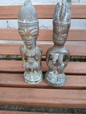 PAIR OF SCARCE, EARLY TWENTIETH CENTURY, BRONZE, YORUBA IBEJI TWINS.