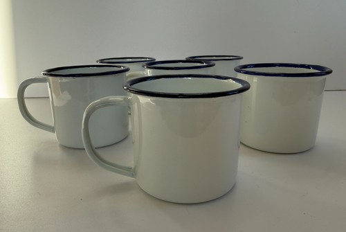 White enamel mini mugs - mini,