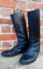 Vintage Leather Hunting Riding Boots With Bootlegger Metal Trees 