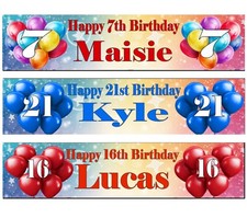 4FT PERSONALISED BANNER NAME AGE PHOTO PARTY BALLOONS