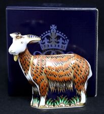 Royal Crown Derby 'Nanny Goat' Boxed Autographed Paperweight 1st Gold Stopper
