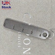 Anti Lost Mini Ruler Stainless Steel Measuring Tool Keychain  Office Supplies