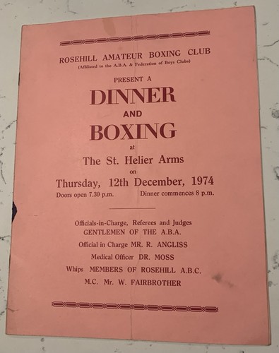 1974 programme dinner and - programme, "dinner