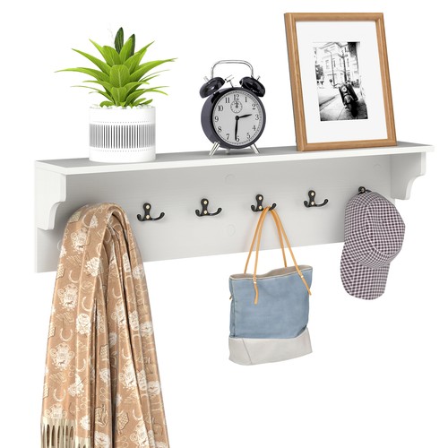 Gymax wall hooks with shelf - gymax,