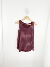 Loft XSP Red Floral Sleeveless Tank Blouse Women’s XS Petite 