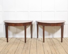 Pair of 19th Century Mahogany Hall Tables | Demilune Consoles | Versatile Design