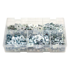 300Pcs Assorted Box of Speed / Spire Fasteners U Clips 6-14 ZP