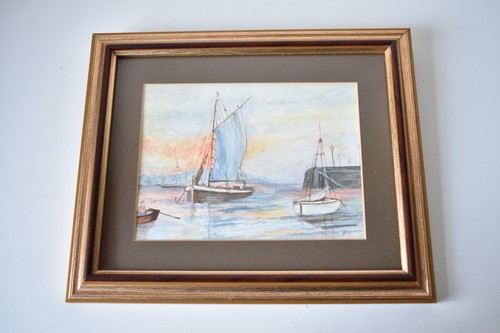 Gold framed watercolour - framed,