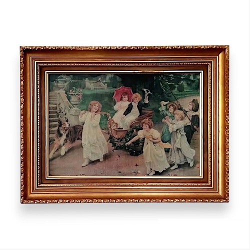 Victorian wall art oleograph - art,
