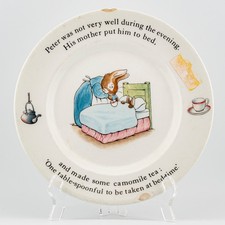 Vintage Porcelain Plate Beatrix Potter Children Wedgwood Peter Rabbit 20th C
