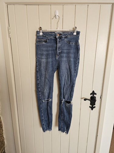 Blue denim ripped skinny - blue,