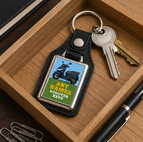 Personalised scooter keyring - personalised,