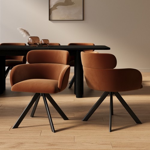 Set burnt orange curved - set,