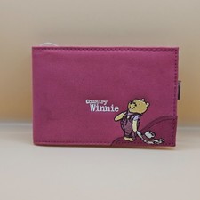 Disney Winnie The Pooh Wallet Country Winnie Embroidered Mauve Canvas Bi-Fold