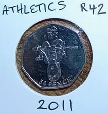 2011 50P ATHLETICS circulated Olympic Games VeryRare Sp#LO1 Ref: R42 Caps/Flip