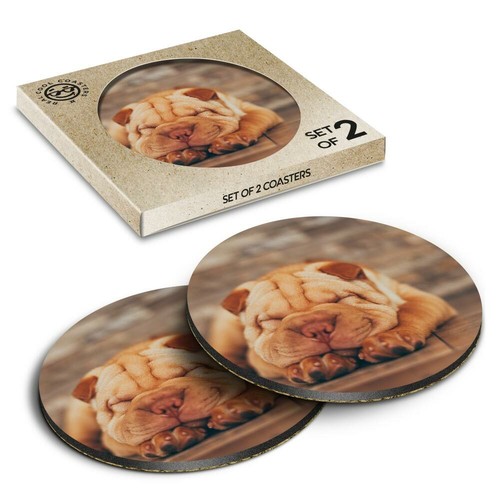 Boxed round coasters - boxed,