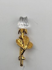 Swarovski crystal rose pin - crystal,
